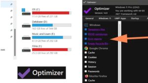 Use Optimizer to clean Laptop hard drive